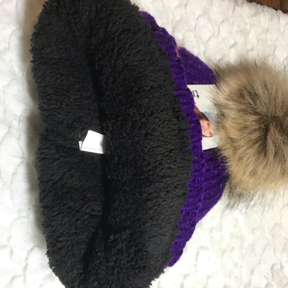 ✅🆕Purple & multi color fleece lined hat - Picture 4 of 8